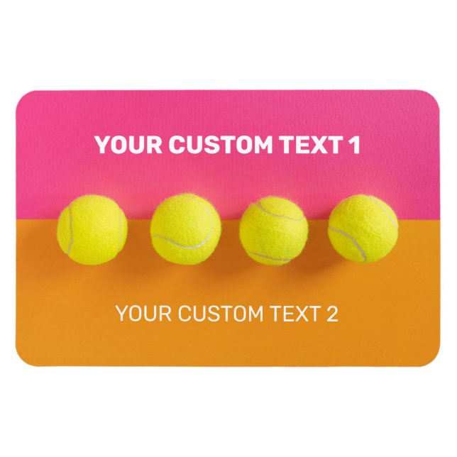 Anpassningsbar Text Tennis Bollar Magnet (Horisontell)