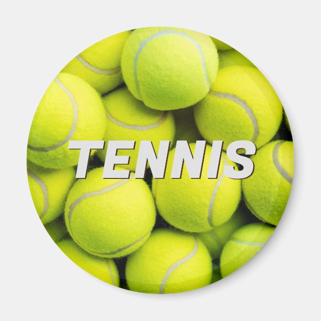 Anpassningsbar Text Tennis Bollar Magnet (Framsidan)