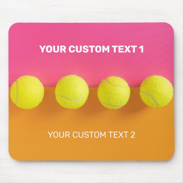 Anpassningsbar Text Tennis Bollar Musmatta (Framsidan)