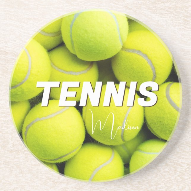 Anpassningsbar Text Tennis Bollar Underlägg (Framsidan)