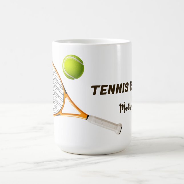 Anpassningsbar Text Tennis Kaffemugg (Center)