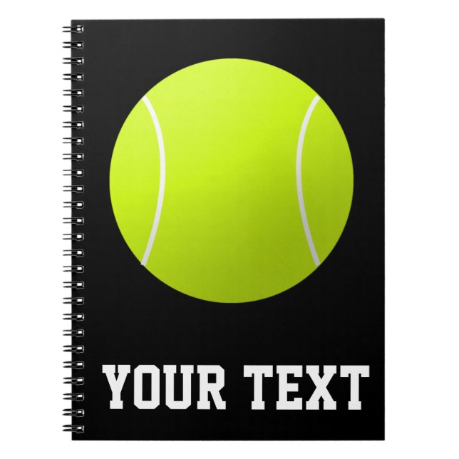 Anpassningsbar Text Tennis Player eller Team Schoo Anteckningsbok (Framsidan)