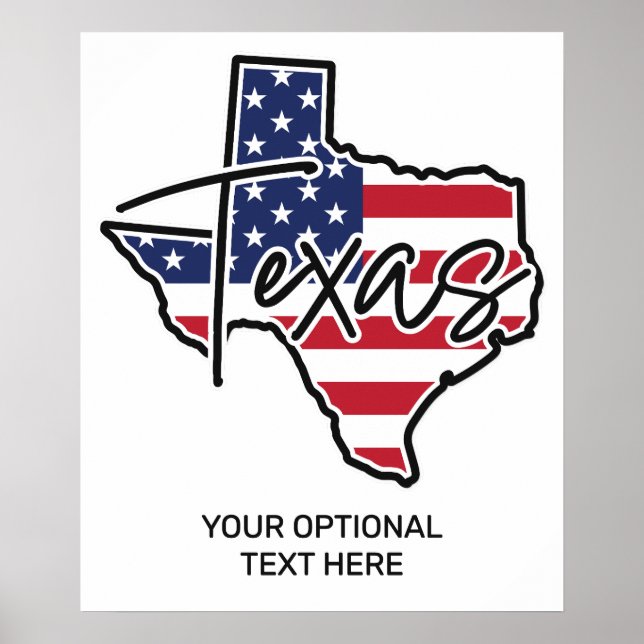 Anpassningsbar Text Texas Poster (Framsidan)