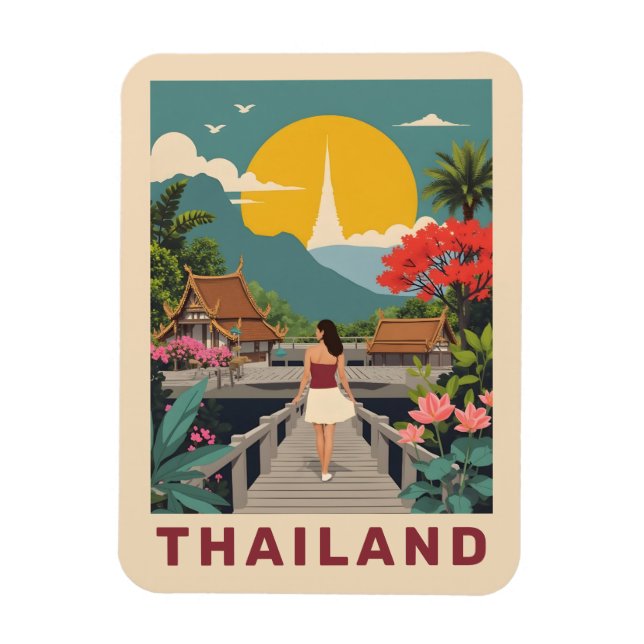 Anpassningsbar Text Thailand Magnet (Vertikal)