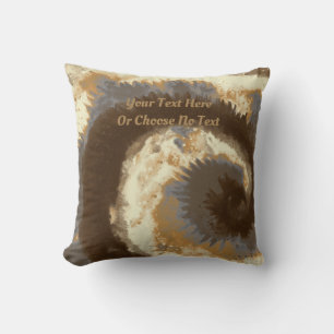 Anpassningsbar Text/ Tie Dye Brown Cream Marble Sw Kudde