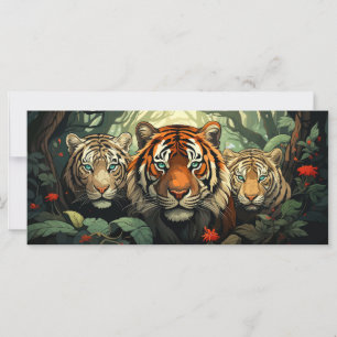 Anpassningsbar Text Tigers Illustration