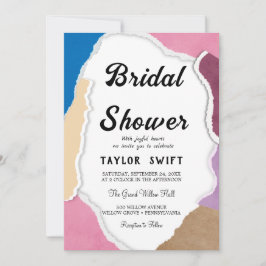 Anpassningsbar Text Torn Pappra Inbjudningskort fö