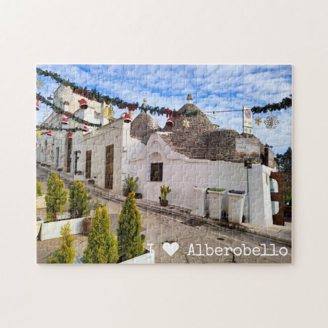 Anpassningsbar text, trauli-hus i Alberobello Pussel (Horisontell)