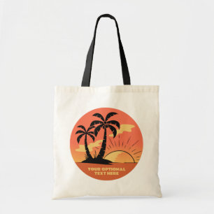 Anpassningsbar Text Tropical Island Sunset Tygkasse