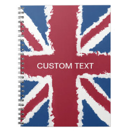 Anpassningsbar Text Union Jack Flagga Art av Heva Anteckningsbok