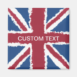 Anpassningsbar Text Union Jack Flagga Art av Heva Magnet