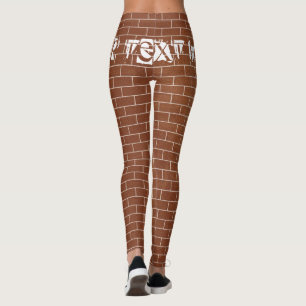 Anpassningsbar text v med en tegelvägg - modern leggings