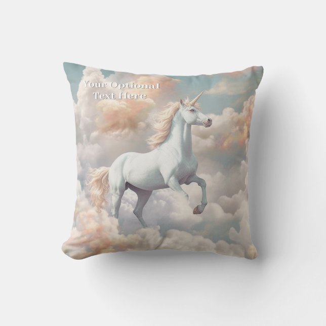Anpassningsbar Text vacker Unicorn Kudde (Framsida)