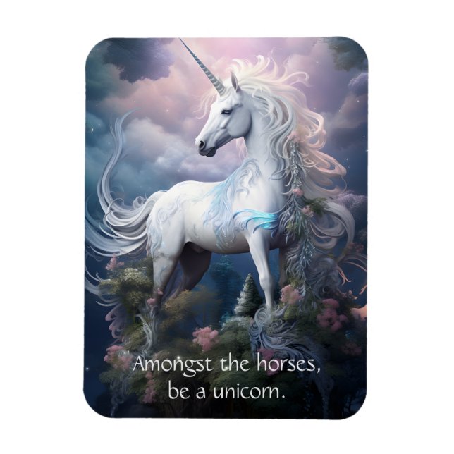 Anpassningsbar Text vacker Unicorn Magnet (Vertikal)