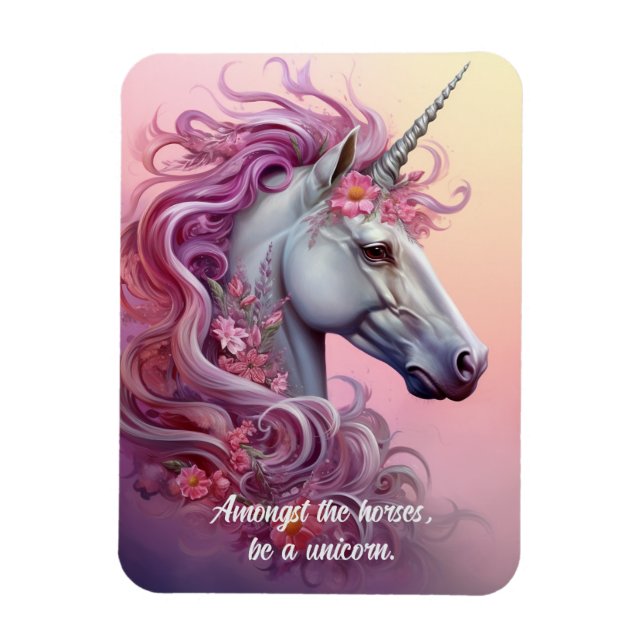 Anpassningsbar Text vacker Unicorn Magnet (Vertikal)