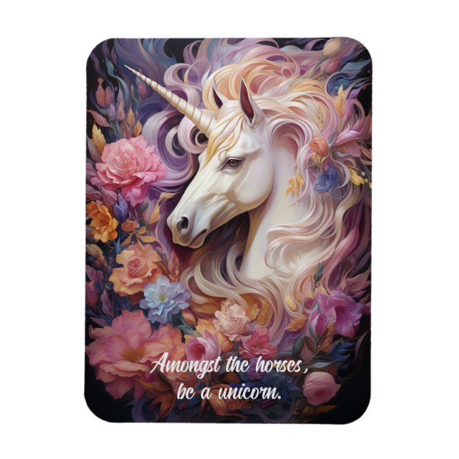 Anpassningsbar Text vacker Unicorn Magnet (Vertikal)
