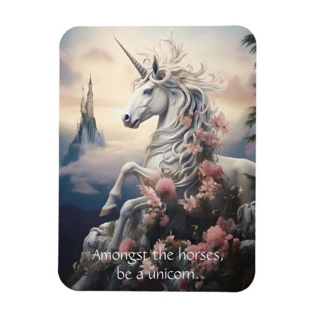 Anpassningsbar Text vacker Unicorn Magnet (Vertikal)