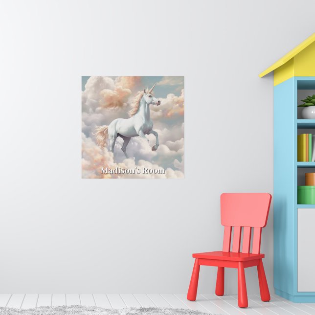 Anpassningsbar Text vacker Unicorn Poster (Barnkammare 1)