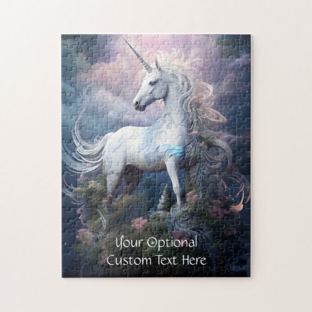 Anpassningsbar Text vacker Unicorn Pussel (Vertikal)