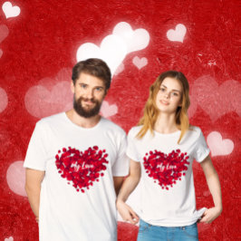 Anpassningsbar Text Valentineser Röd ros Heart Sha T Shirt