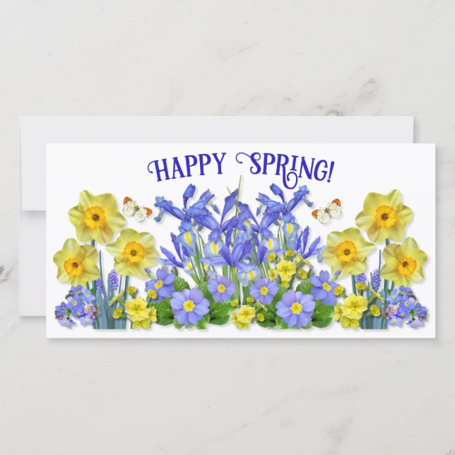 Anpassningsbar Text Vår blommor och Butterflies (Framsida)