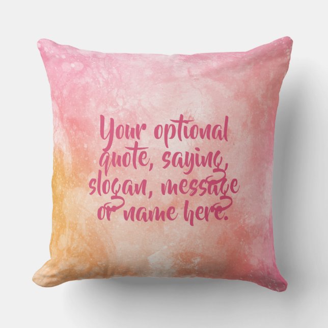 Anpassningsbar Text Vattenfärg Stänk dekorativ kud Kudde (Framsida)