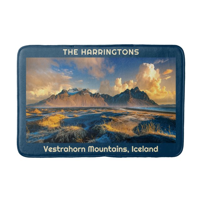 Anpassningsbar Text Vestrahornberg, Island Badrumsmatta (Framsidan)