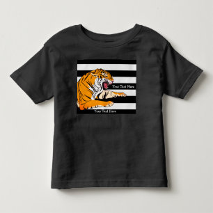 Anpassningsbar Text/Vild Tiger Rawr Zoo Cat Rand T Shirt