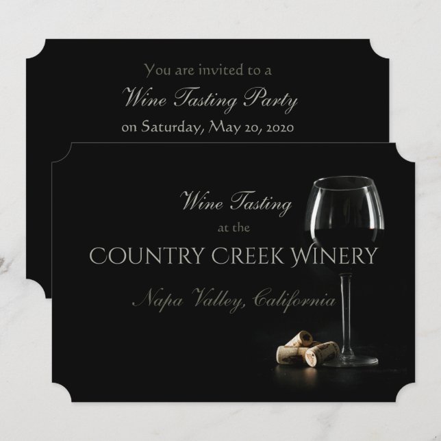 Anpassningsbar text Vin/Cocktail Party Inbjudningar (Fram/baksida)