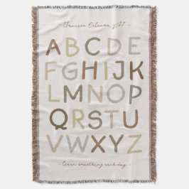 Anpassningsbar Text Vintage Målat Alphabet Nursery Filt