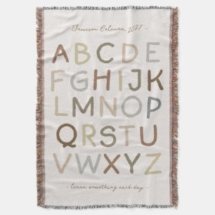Anpassningsbar Text Vintage Målat Alphabet Nursery Filt