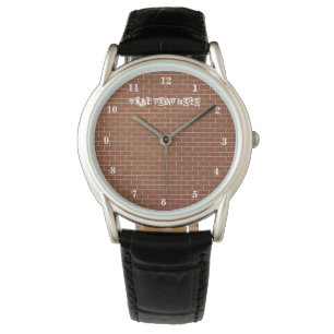 Anpassningsbar Text Watch Brick Wall Armbandsur