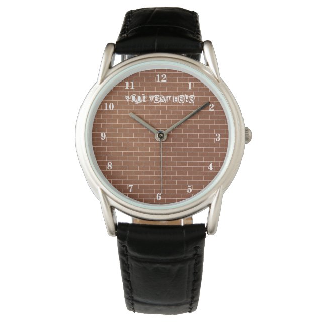 Anpassningsbar Text Watch Brick Wall Armbandsur (Framsida)