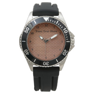 Anpassningsbar Text Watch med Brick Wall Design De Armbandsur