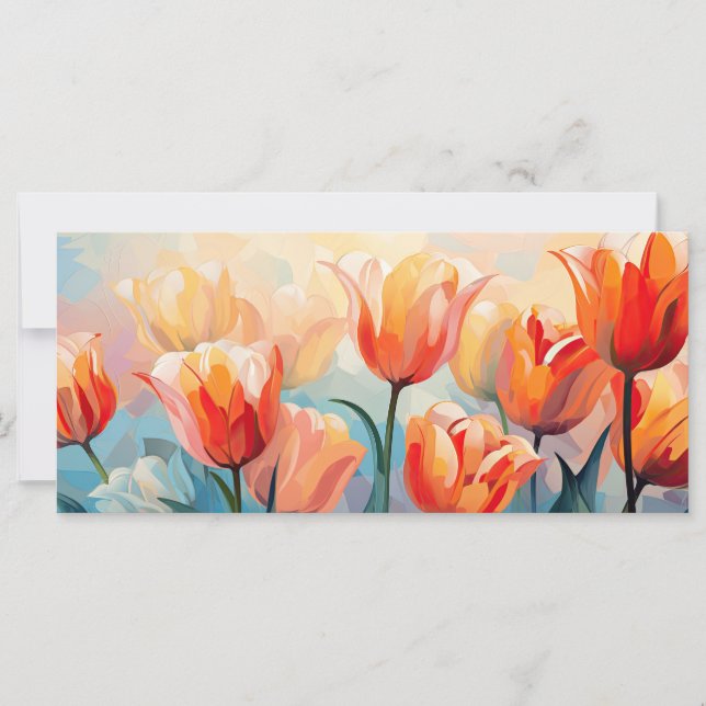 Anpassningsbar Text Watercolor Tulips (Framsida)