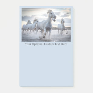 Anpassningsbar Text White Horses Post-it Block