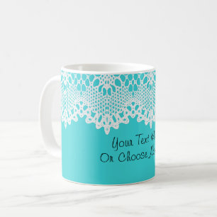 Anpassningsbar Text/ White Snöre Victorian Vintage Kaffemugg