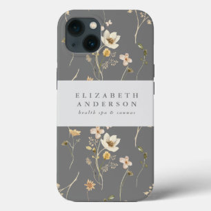 Anpassningsbar Text Wildblommor Botaniska Blommigt
