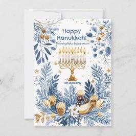 Anpassningsbar text Winter Radiance Hanukkah Julkort