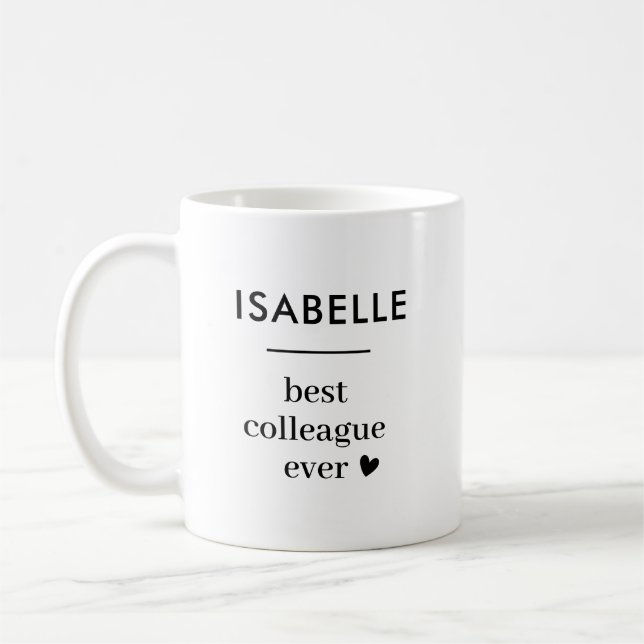Anpassningsbar Text Work Bestie Coworking Colleagu Kaffemugg (Vänster)