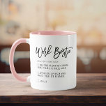 Anpassningsbar Text Work Bestie Roligt CoWorker Co Mugg<br><div class="desc">Överraska ditt arbete med den här roligten med anpassade kaffe mugg med en unik och personlig definition av ditt kontor make eller din kontorsfru. Underbar gåva till den speciella person som gör ditt jobb uthärdligt! Ta med hennes/hans eget namn i beskrivningen!</div>