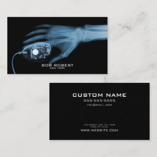 ANPASSNINGSBAR TEXT - X-Ray Skeleton Hand & Comput Visitkort