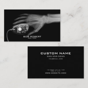 ANPASSNINGSBAR TEXT - X-Ray Skeleton Hand & Comput Visitkort