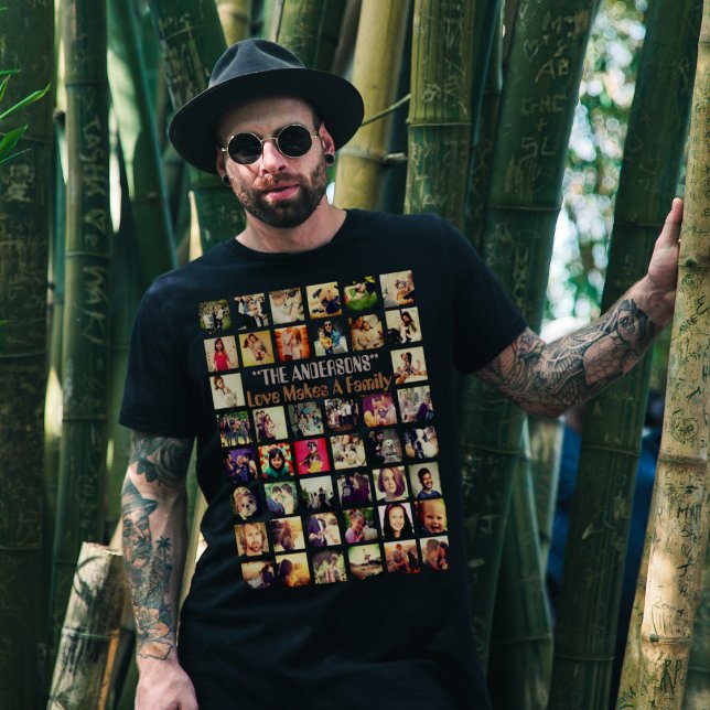 Anpassningsbar texten här och fotokollage t shirt (Skapare uppladdad)