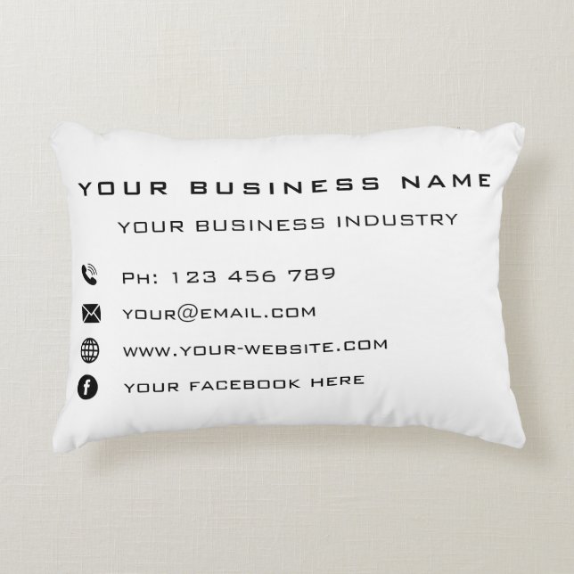 Anpassningsbar textfyllningsmallen Business Namn Prydnadskudde (Framsidan)