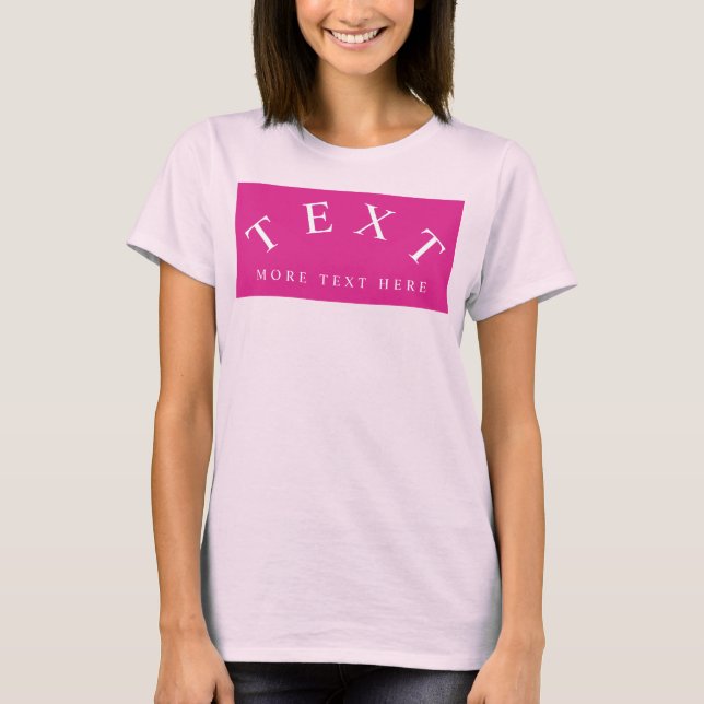 Anpassningsbar Textmall för modern Blek Rosa T Shirt (Framsida)