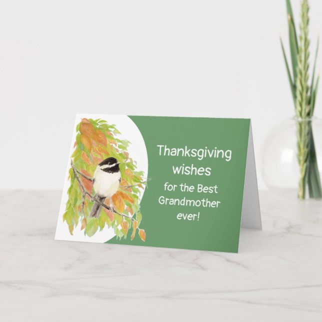 Anpassningsbar Thanksgiving Bird Höstfarmor Helgkort (Framsida)