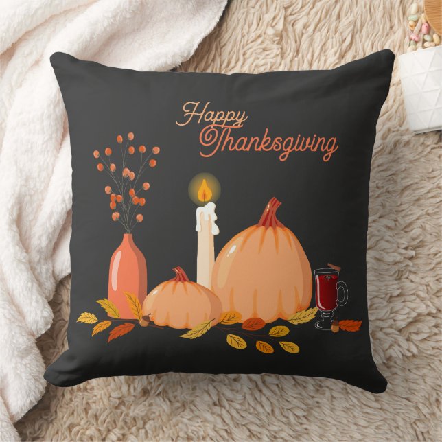 Anpassningsbar Thanksgiving Dekorativ kudde med pu (Filt)