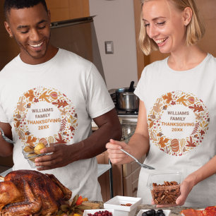 Anpassningsbar Thanksgiving Family Reunion Höstkra T Shirt