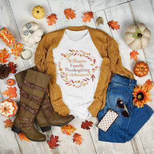 Anpassningsbar Thanksgiving Family Reunion Höstkra T Shirt